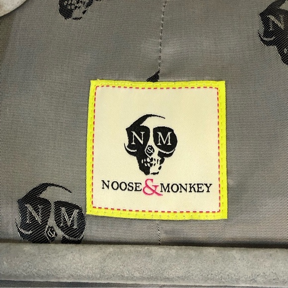 Noose & Monkey Ginsberg Plaid Double Breasted Waistcoat Vest Skull Print Back - Picture 12 of 16